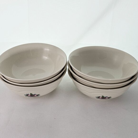 Pfaltzgraff Red Ribbon Soup Salad Cereal Bowls 6" set/6 holiday Christmas dish - Picture 3 of 10